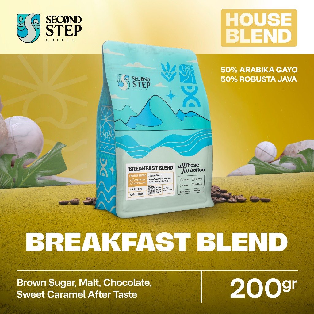 

Biji Kopi Bubuk Gold Breakfast Blend Espresso Coffee bean 200gr coffe