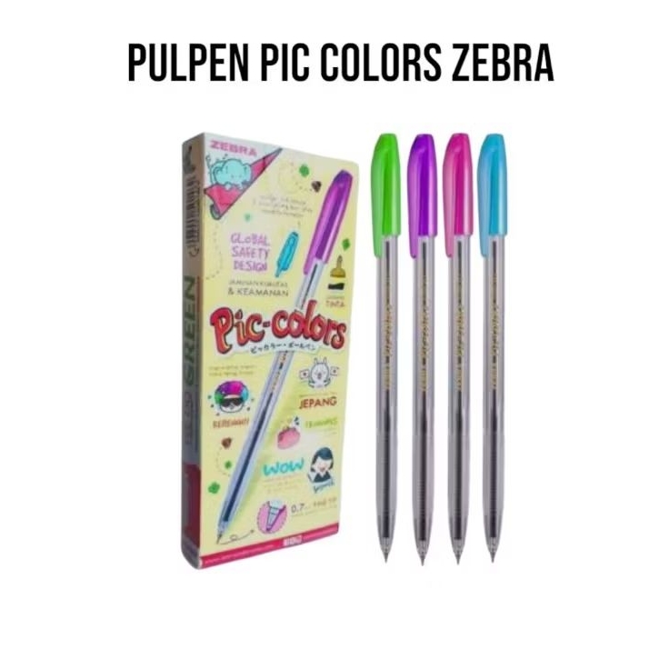 

pulpen hitam pic-colors bolpoin pena zebra pen (12 pcs)