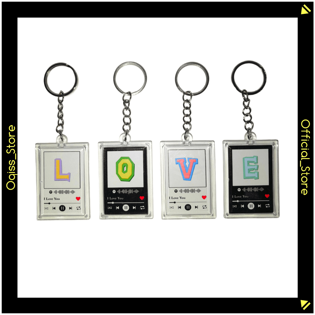 OQISS Gantungan Kunci Akrilik Spotify Huruf Abjad 2