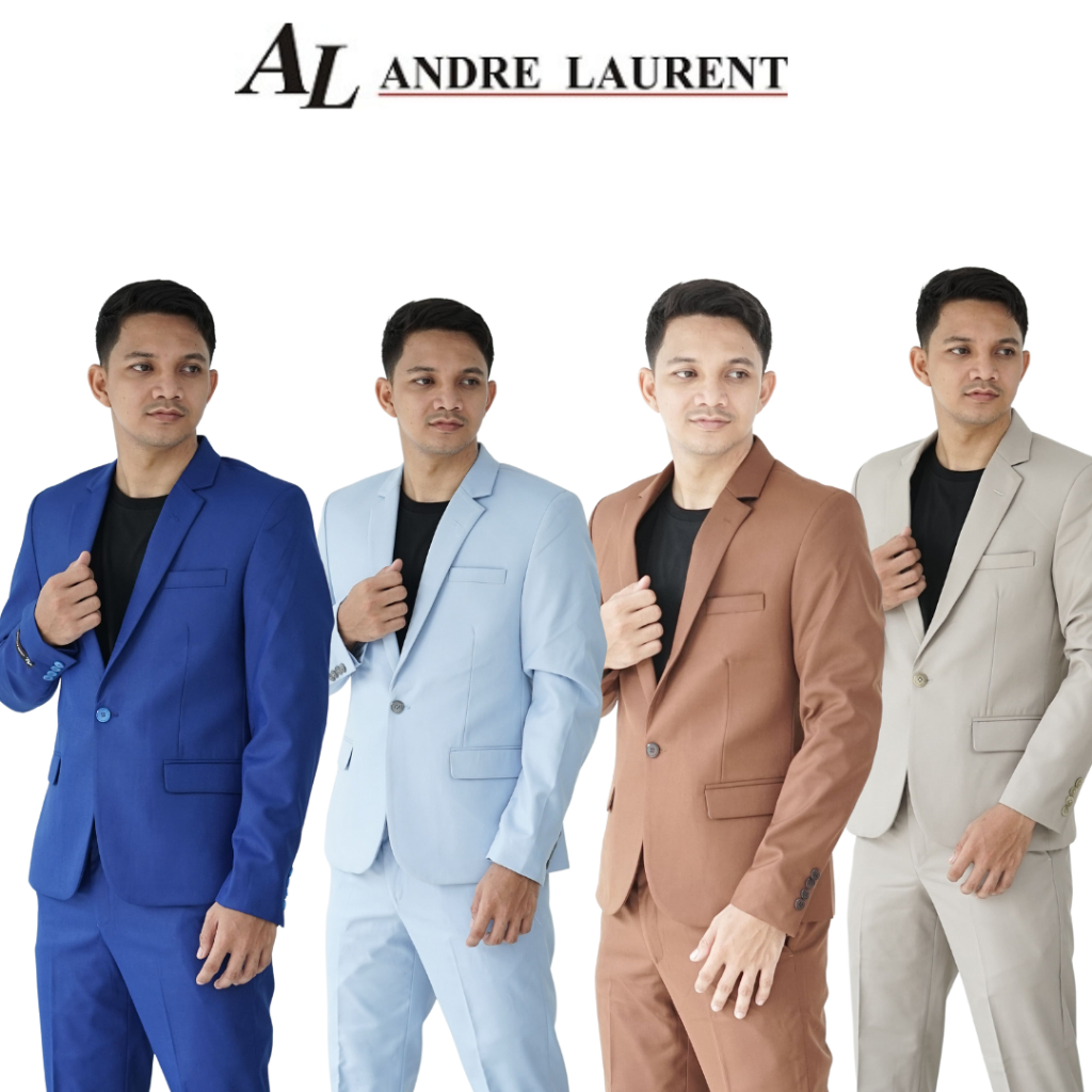 Jas Formal Pria Starlight Kancing 1 Jungkis | Jas Khaki & Coklat Tua & Biru | Andre Laurent (1205)