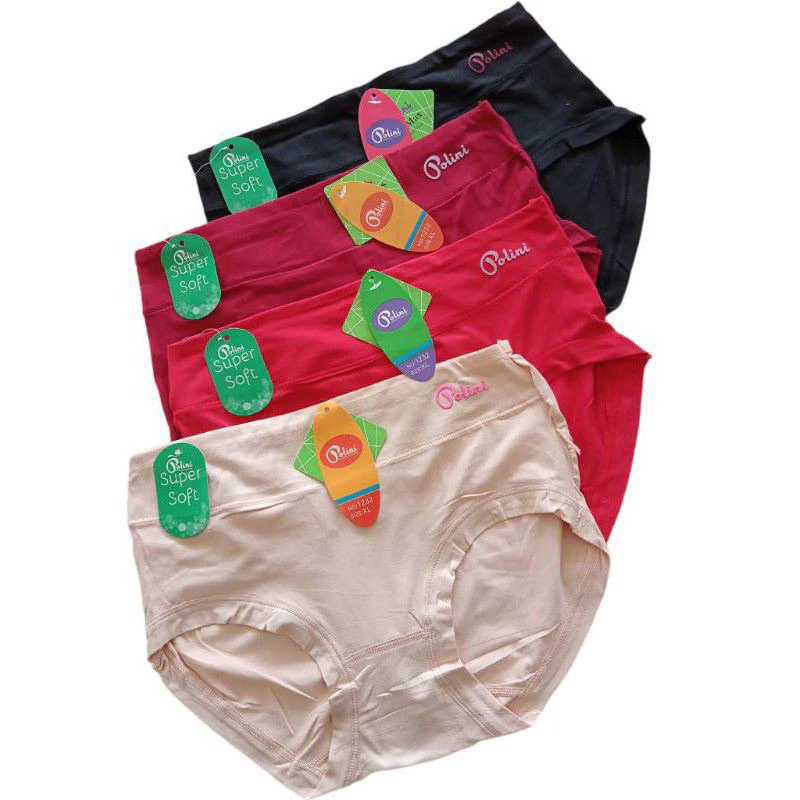 (6PCS) CD PEREMPUAN CELANA DALAM WANITA CEWEK POLINI 1236 1232 KARET BESAR LEBAR COOLMAX