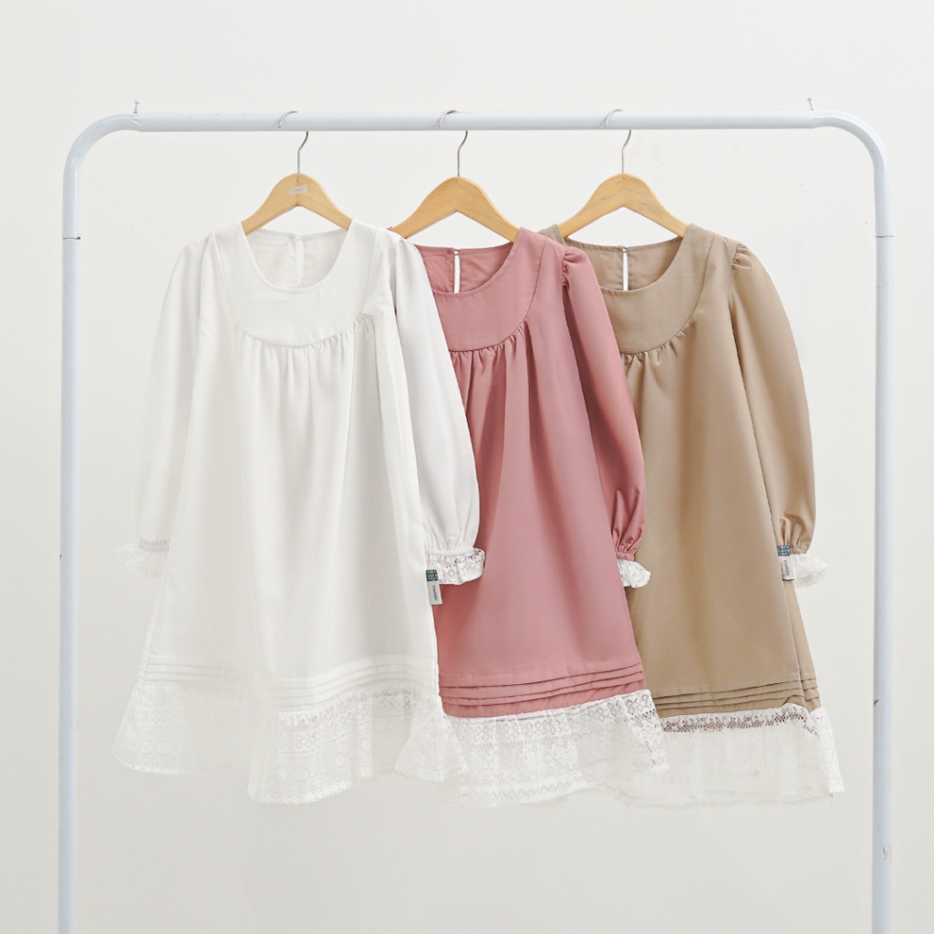 Cuddie - Dress Anak Perempuan Skye - Boho Classic dengan Aksen Renda Elegan