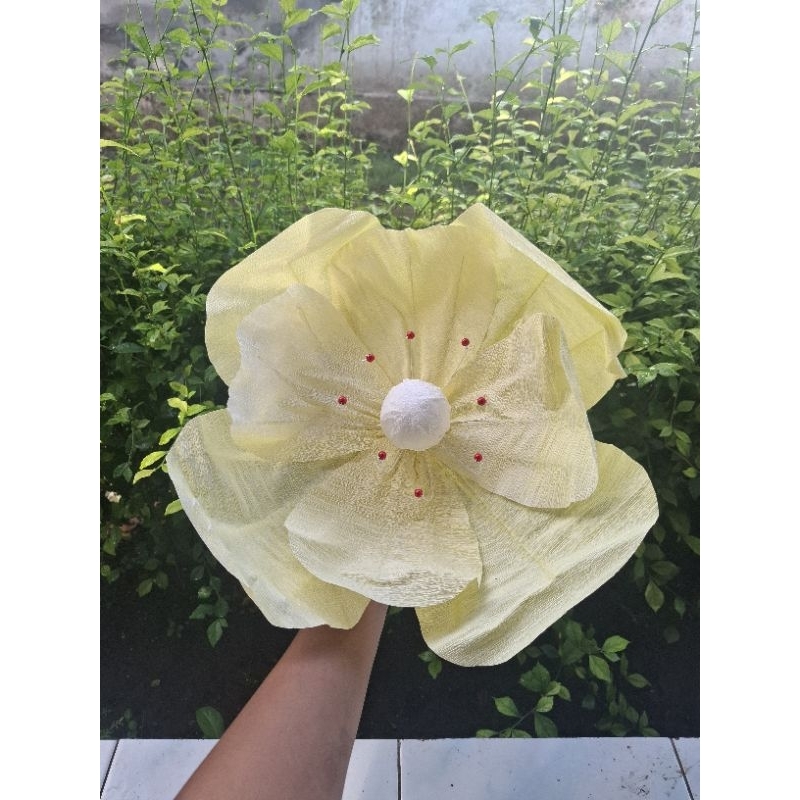 bunga kertas crepe paper/bunga kertas 3d paper wrinkled flower/giant flower/bunga artificial/bunga d