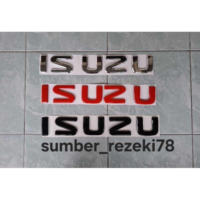 emblem tulisan Isuzu truck elf kabin depan / logo emblem Isuzu elf kabin depan/emblem Isuzu elf