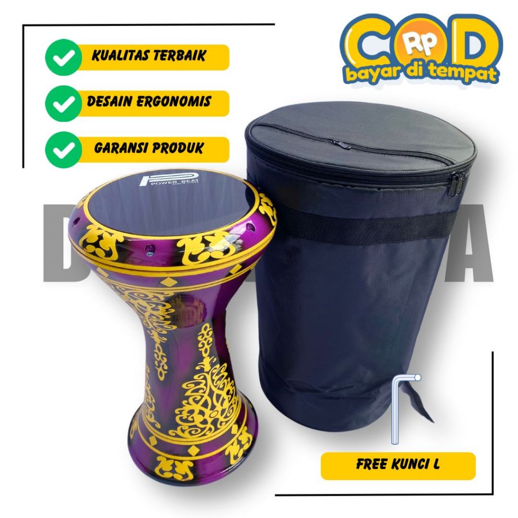 Darbuka 8in Motif Emerald percussion Sombaty 8inch Free Tas dan Kunci L