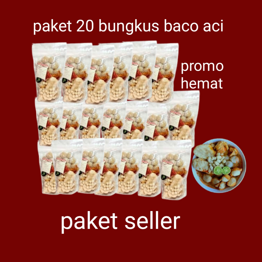 

paket 20 bungkus baso aci siap saji paket instan paket hemat paket seller paket pedas