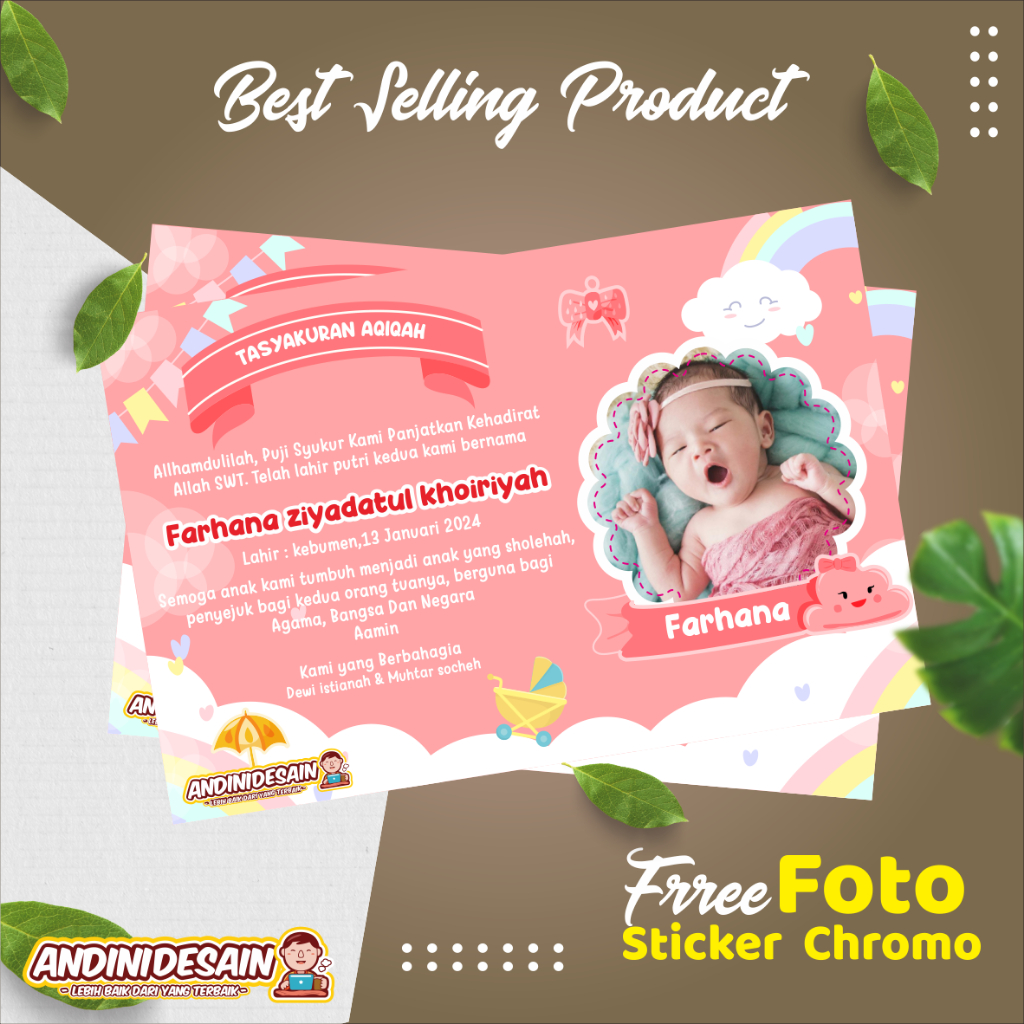 

STIKER AQIQAH TASYAKURAN KELAHIRAN ISI 100 PCS - PERLENGKAPAN TASYAKURAN