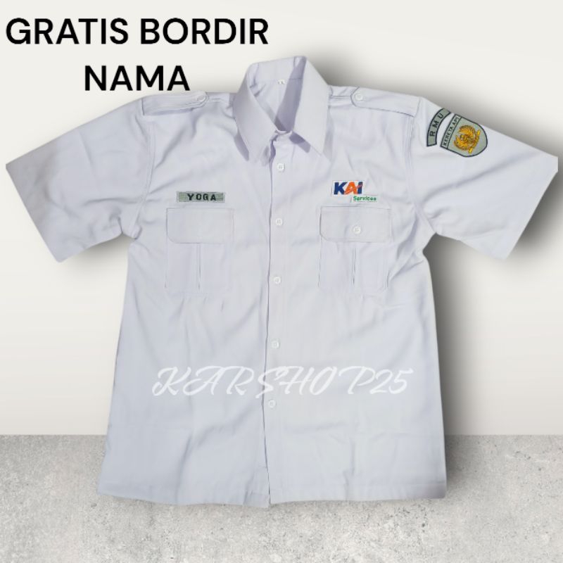 KEMEJA PDH KAI TERBARU SERAGAM ATASAN KAI BAJU KAI SERAGAM KERETA API INDONESIA KEMEJA KAI COMMUTER 