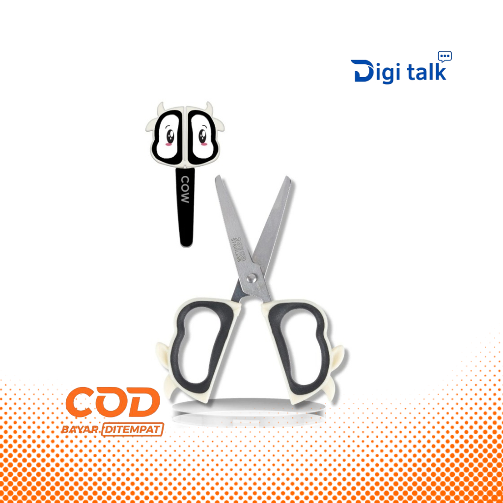 

Joyko Gunting SC-28 / Gunting Scissors Gambar Cow / Gunting Mini Stainless Steel / Scissors with Cover