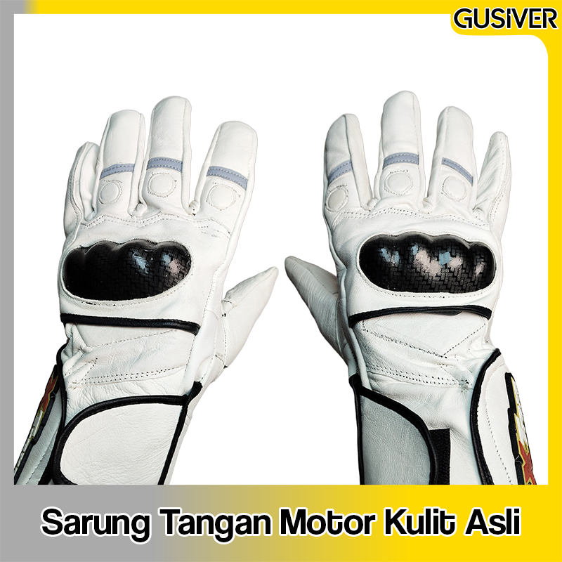 Sarung Tangan Motor Full Finger Full White