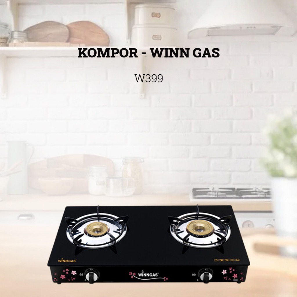 WINN GAS Kompor Gas Kaca 2 Tungku W399