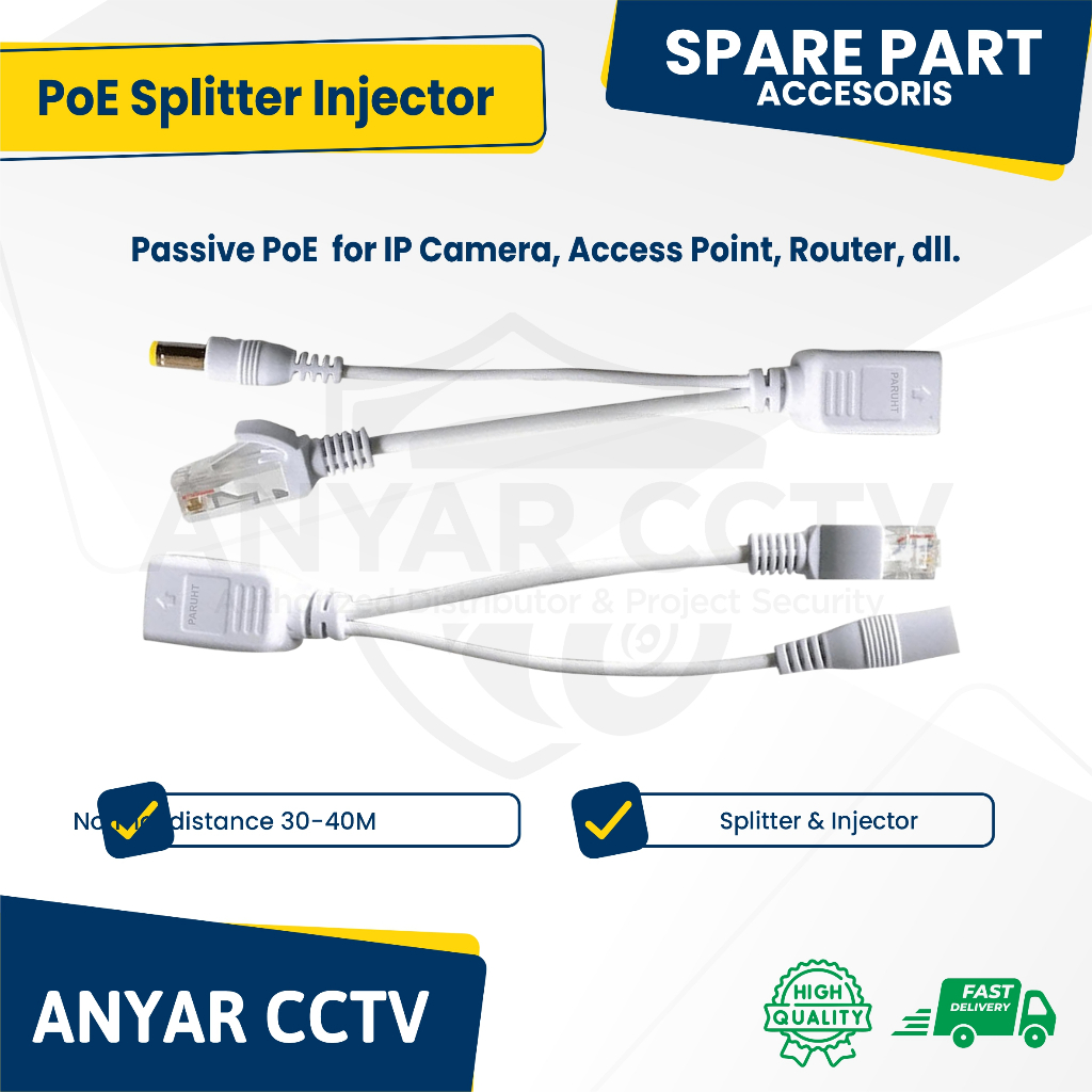 Splitter POE / POE Injektor / POE Injector IP Camera Kualitas Bagus