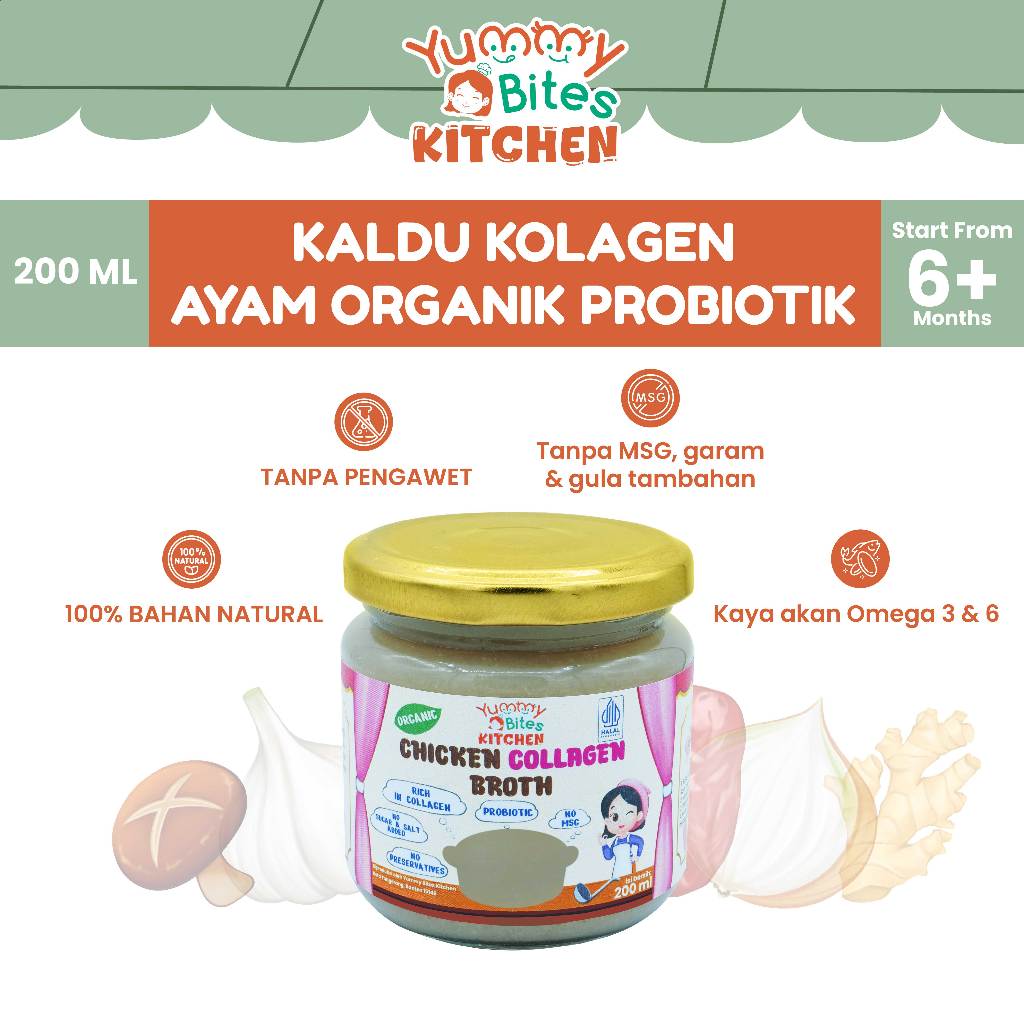 

Yummy Bites Kitchen - Kaldu Kolagen Ayam Organik Probiotik 200 ML | Organic Probiotic Chicken Colagen Broth
