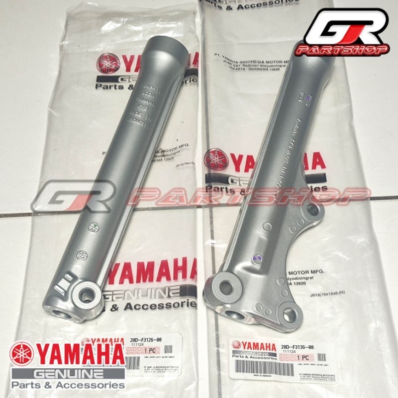 TABUNG BOTTOM SHOCK DEPAN SET SILVER MIO SMILE ORIGINAL YAMAHA ORI YGP SHOK KIRI KANAN COVER SOK SEA