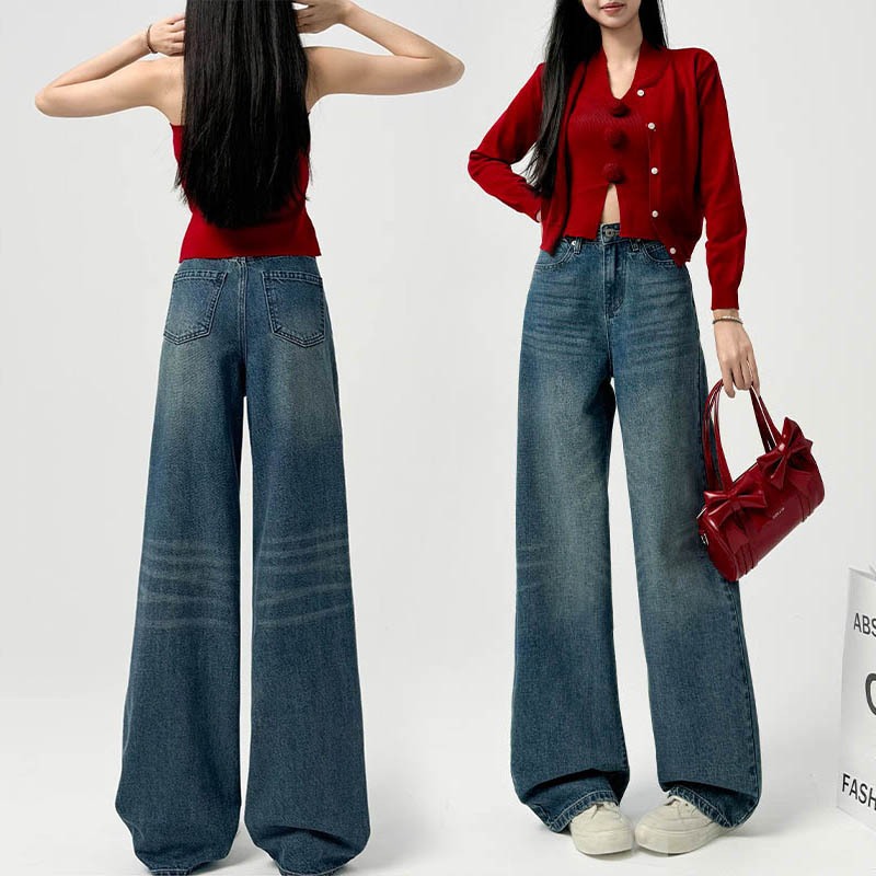 |kekinian.factory| Celana jeans wanita panjang baggy pants Korean style denim dewasa cewek gombrong 