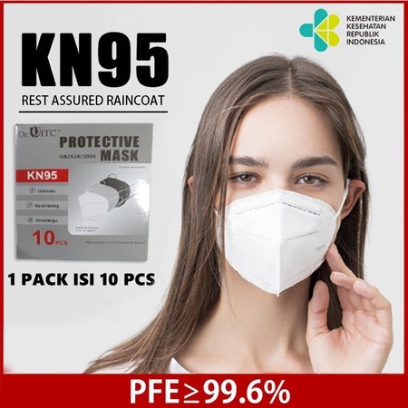 Masker KN95 5ply Dewasa Putih Face Mask KN95 protective (10 PCS) / Medis / EVO Box Termurah
