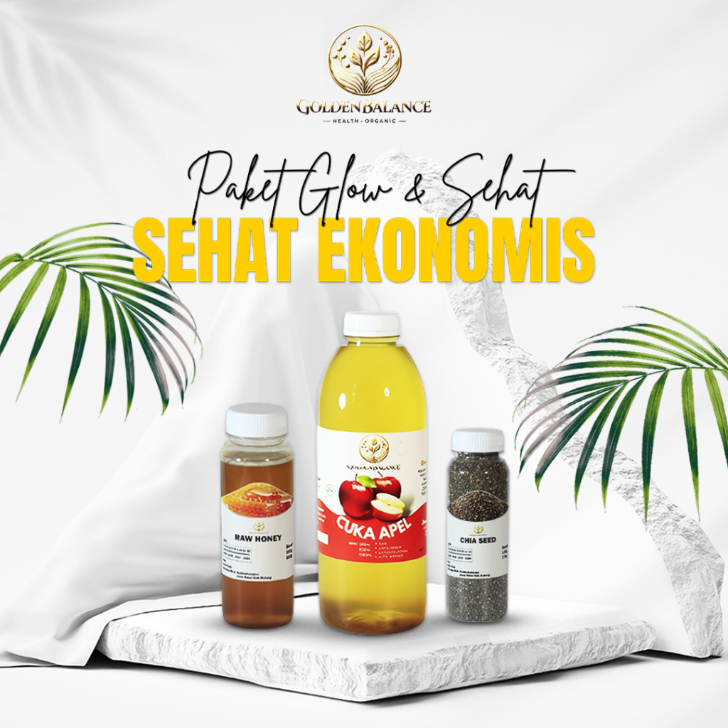 

[PAKET GLOW & DIET SEHAT EKONOMIS] Cuka Apel, Madu Murni Raw Honey & Chia Seed - GOLDEN BALANCE