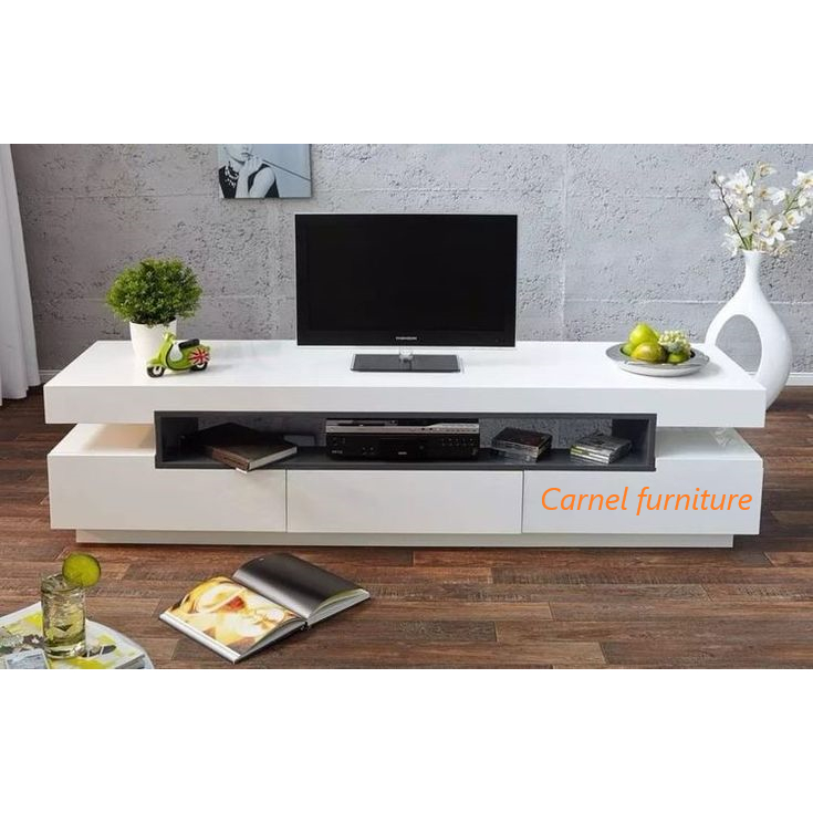 Meja TV Kayu Rak TV Minimalis Modern Lemari Kabinet TV Persegi Panjang Rak TV Jumbo