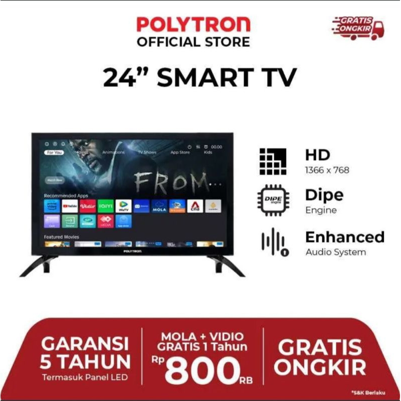 televisi Polytron 24 inch smart tv