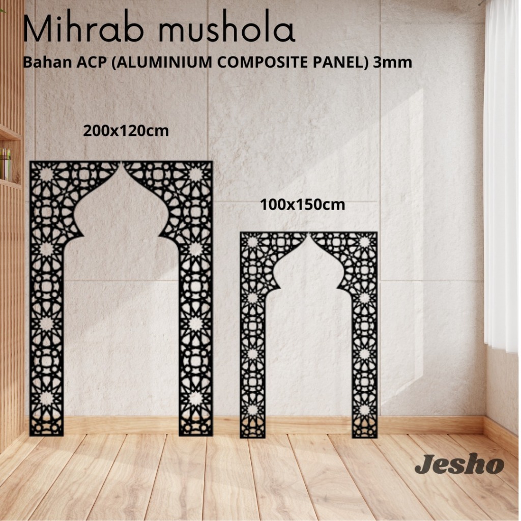Mihrab Mushola Krawangan Hiasan Mushola Bahan ACP 3mm Motif 2