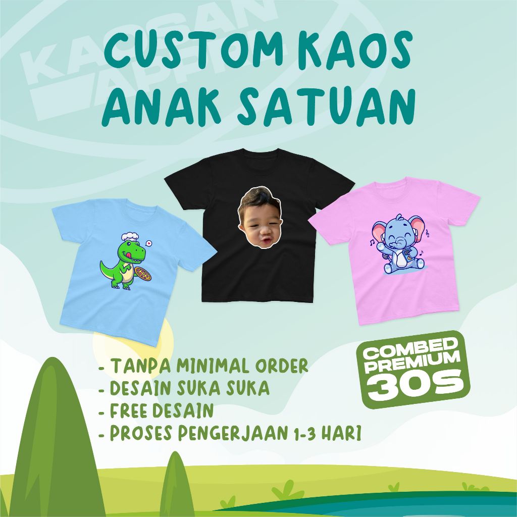 Kaos Custom - Custom Kaos Anak / Kaos Anak Custom Sablon Satuan / Kaos Anak Karakter / Kaosan Appare