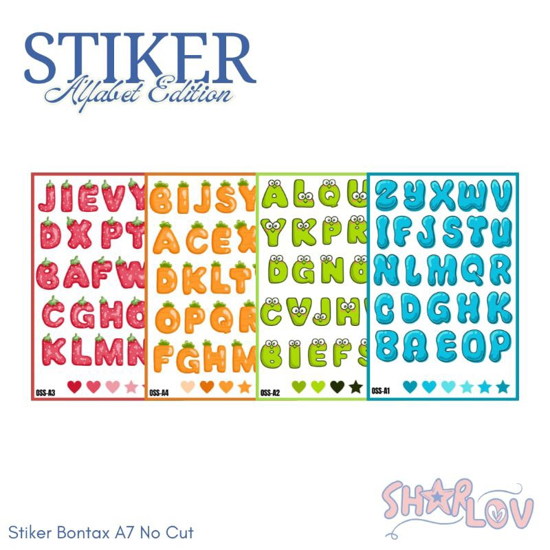 

STIKER ALFABET HURUF WARNA LUCU JOURNALING FREEBIES