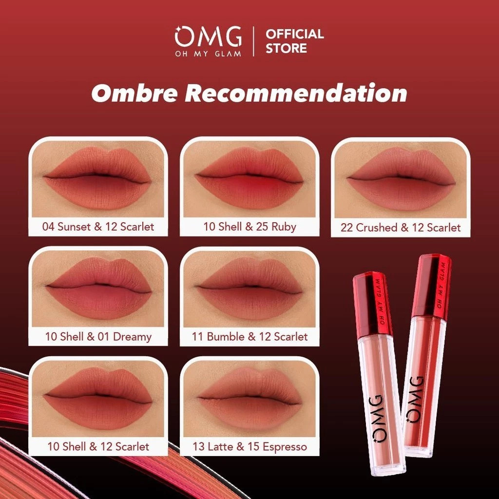 Paket Ombre Lips OMG | Lipcream OMG Ombre Isi 2 | Lipcream OMG | Ombre lips Ori | Lipcream Ombre Cof