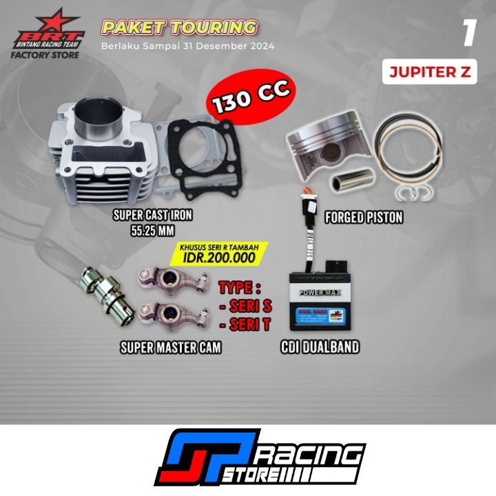 Paket Touring 1 BRT Bore UP Jupiter Z - Blok Piston - Master Cam RRA - CDI