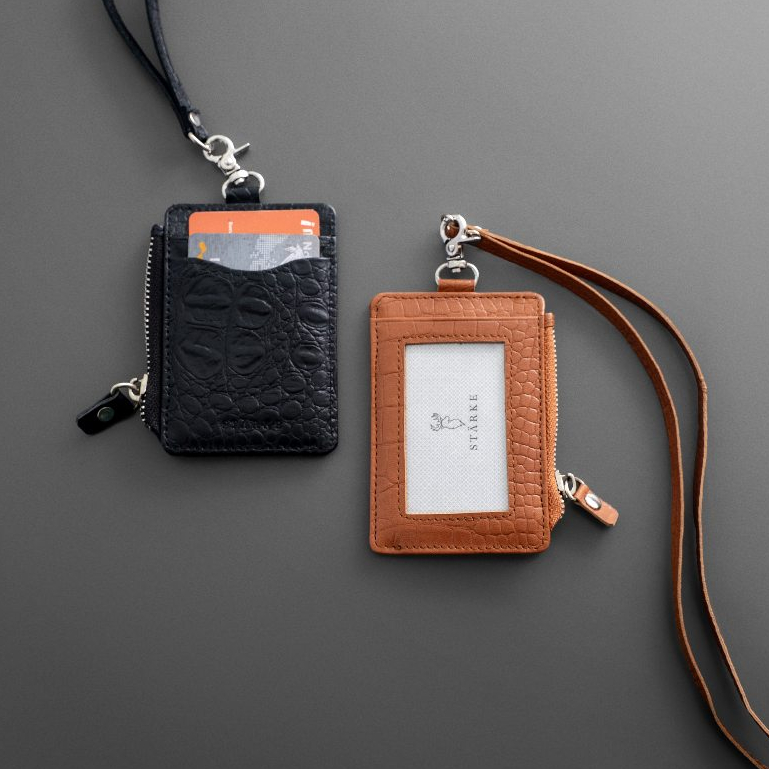 

Starke Leather ID Card Holder Lanyard Kulit Sapi Asli Texture Croco Hustle Hog II