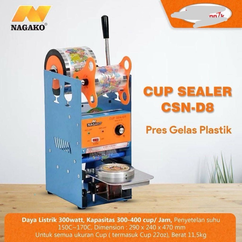 (22 OZ)MESIN PRESS CUP NAGAKO/CUP SEALER/PRESS CUP JUMBO/MESIN PEREKAT PLASTIK CUP/CUP SEALER /MESIN