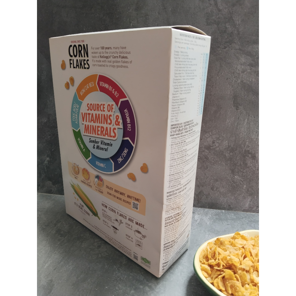 

QH Cornflakes Kellogs Sereal 500gr/box.