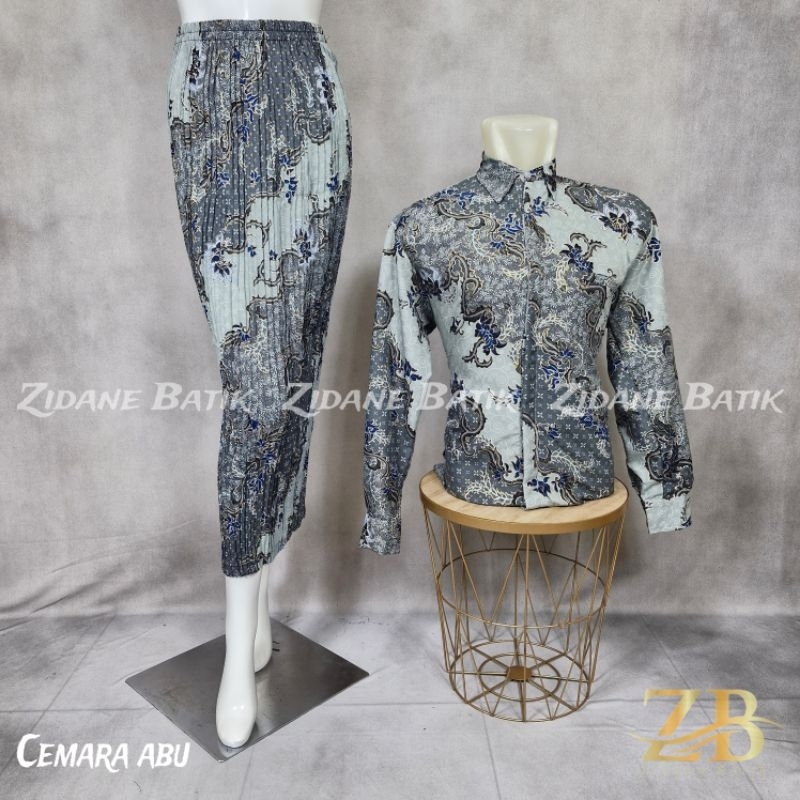 baju batik couple / kemeja batik couple rok plisket batik / batik couple pasangan / rok plisket bati