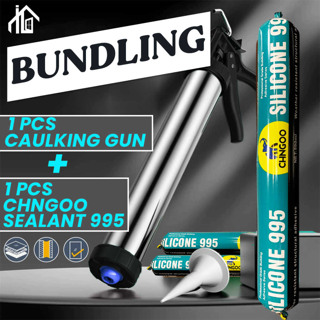 Promo Bundling Caulking Gun + Sealant CHNGOO dodol 995, Sealant serbaguna, Sealant gun serbaguna