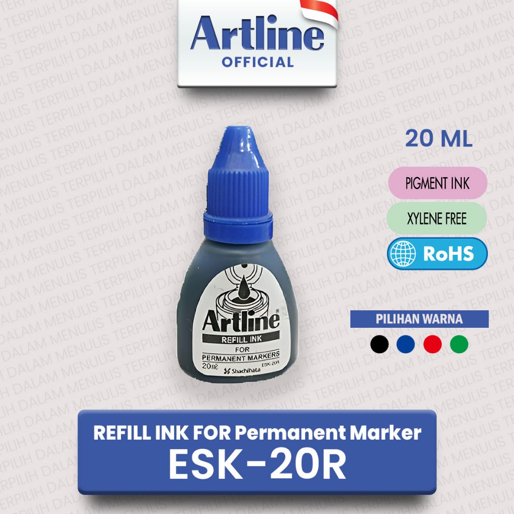 

(LIVE) ARTLINE Tinta Isi Ulang Refill Ink For Permanent Marker Botol Plastik New 20 ml ESK-20R 2