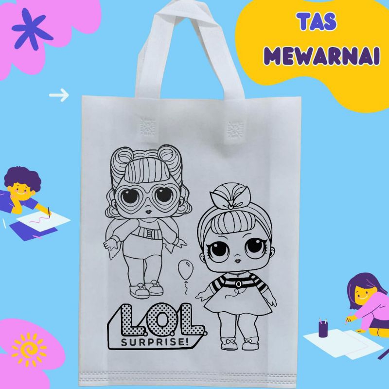 

DIY Tas Mewarnai Anak Tas Spunbond Prakarya Mewarnai Tas Lukis