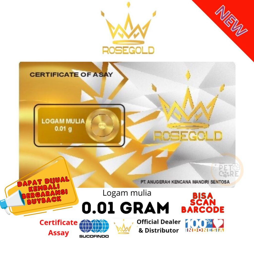 ROSE GOLD 0.01 GRAM LOGAM MULIA EMAS MINI