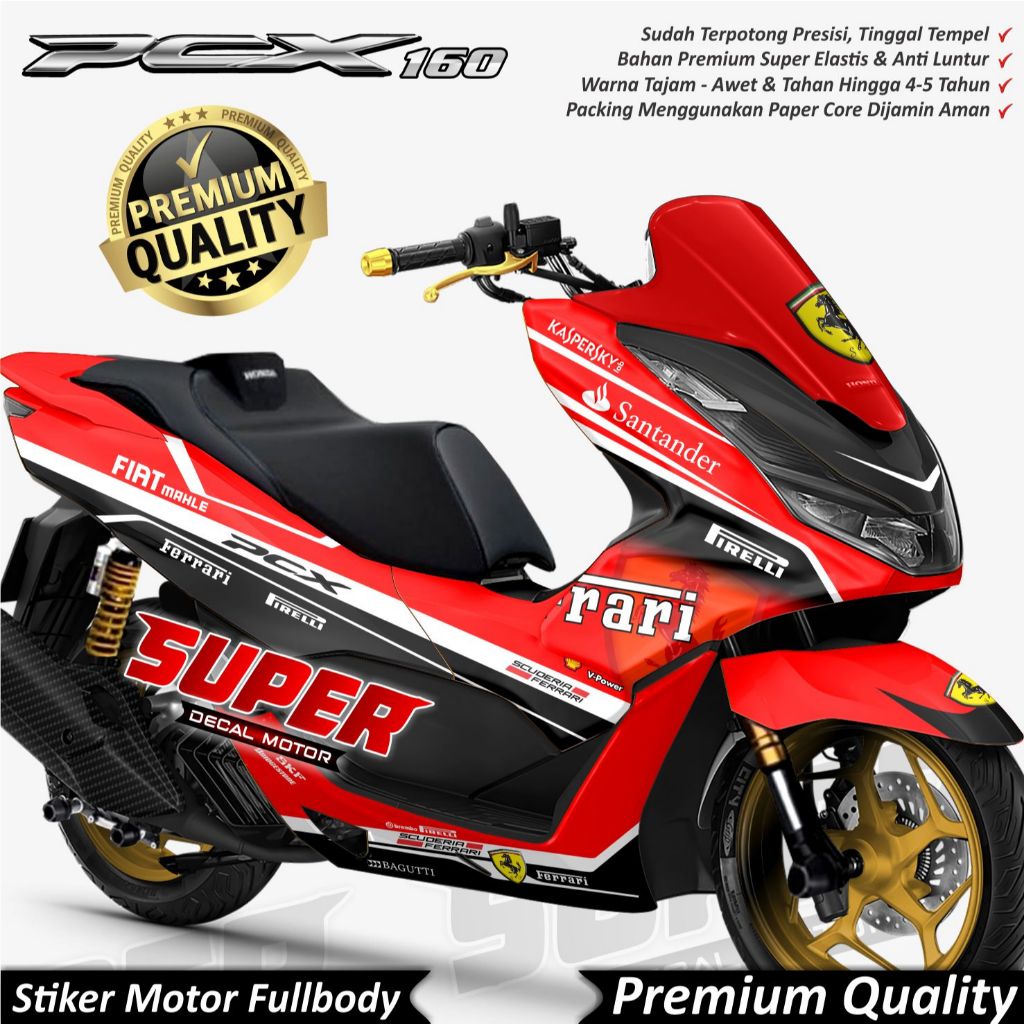 Stiker Decal Honda PCX 160 2022 Full Body Variasi Ferrari Keren