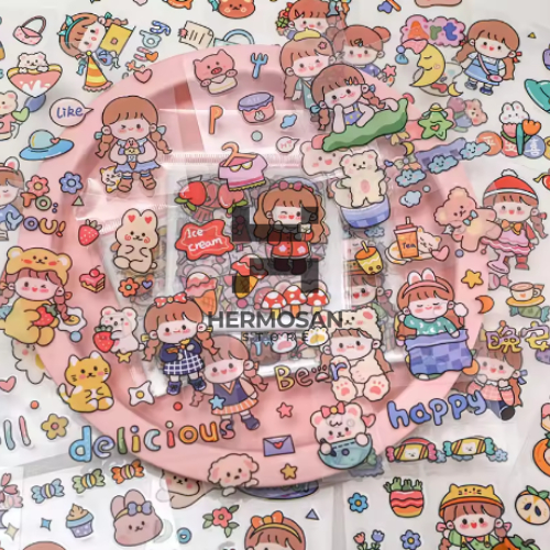 

Sticker Pack Stiker Isi 20 Pcs Model Karakter Lucu Menarik Hiasan Tempelan Diary Book Notebook Notepad