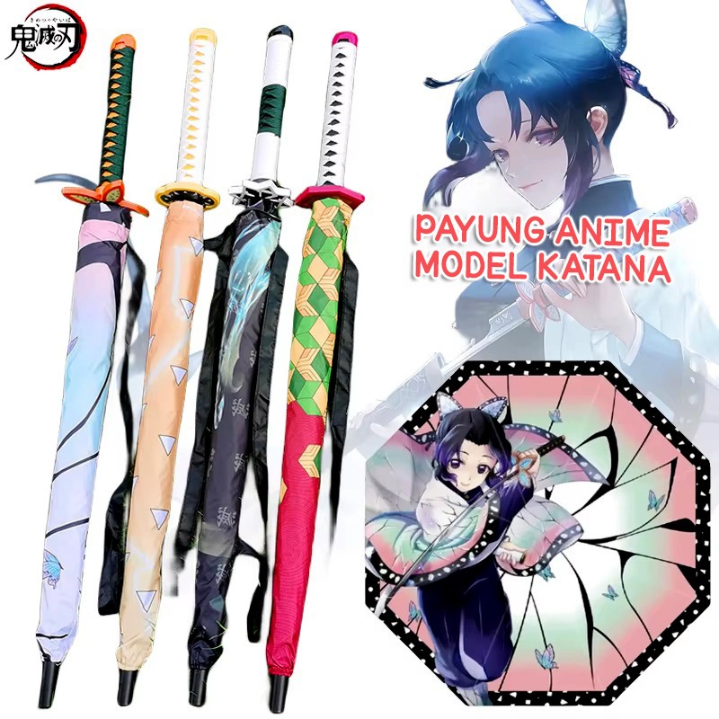 Payung UV Model Pedang Samurai Demon Slayer | Payung Tanjiro Kamado | Payung Anime Demon Slayer | Pa