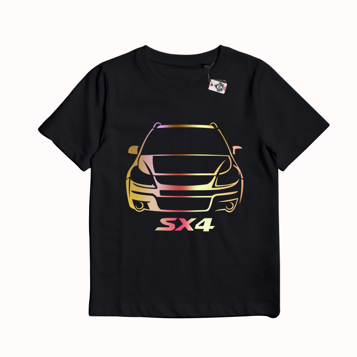 KARIMAKE Kaos Baju T Shirt Distro Anak Unisex Gambar Mobil SUZUKI SX4 Hologram