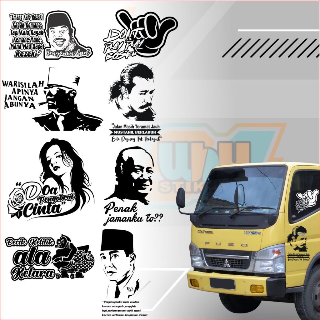 stiker cutting kaca truk stiker cutting mobil silluet stiker iwan fals stiker variasi truk