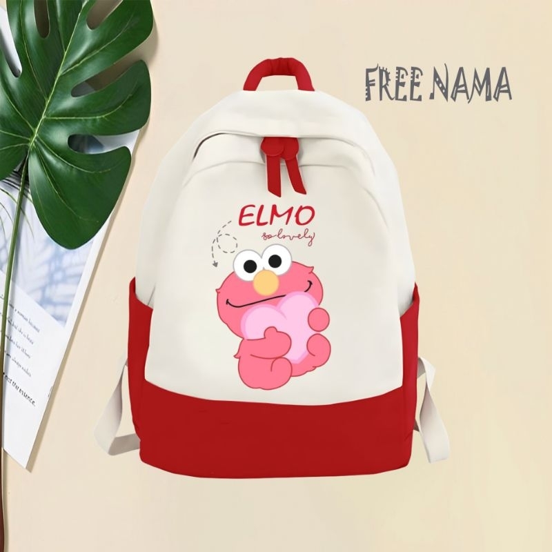 Tas Ransel Sekolah Anak Elmo Sesame Street Free Nama