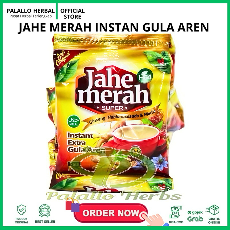 

Jahe Merah Super plus ginseng habbat madu H64 | Jahe Merah Instan extra Gula Aren