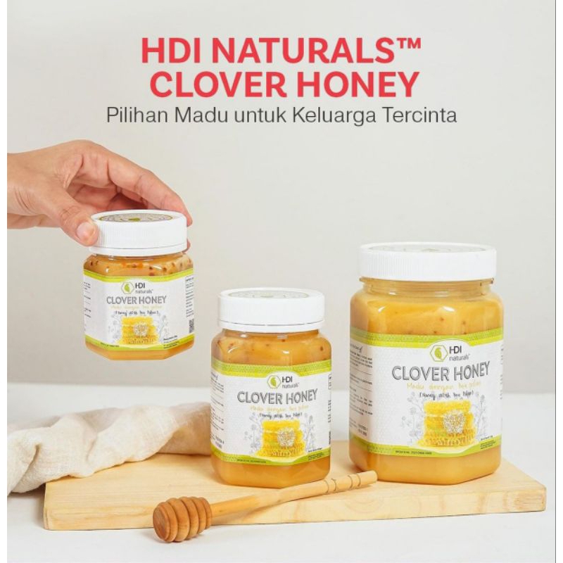 

Clover honey HDI Original Exp 2026 + sendok kayu