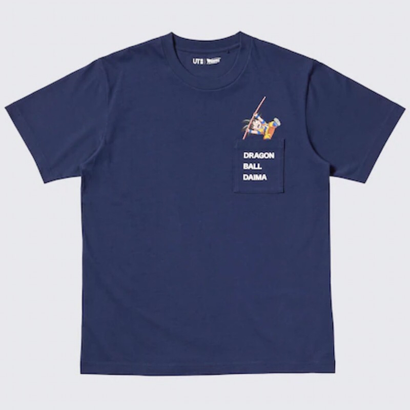 UNIQLO Men UT T-Shirt Kaos Pria Grafis Dragon Ball Daima Navy