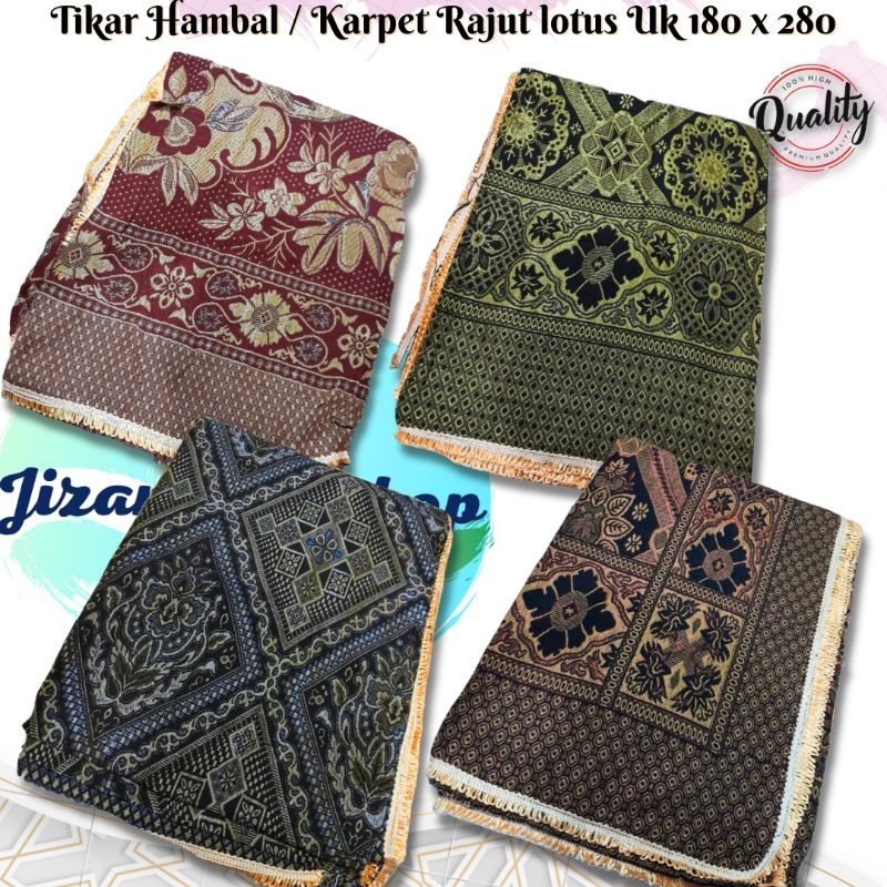 Tikar Lipat Rajut Katun Benang emas metalik Premium ukuran Besar tikar piknik Hambal ruang tamu