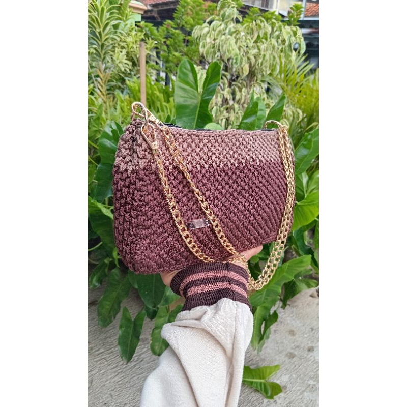 TAS RAJUT HANDMADE/TAS CANTIK/TAS MEWAH/TAS RAJUT MEWAH