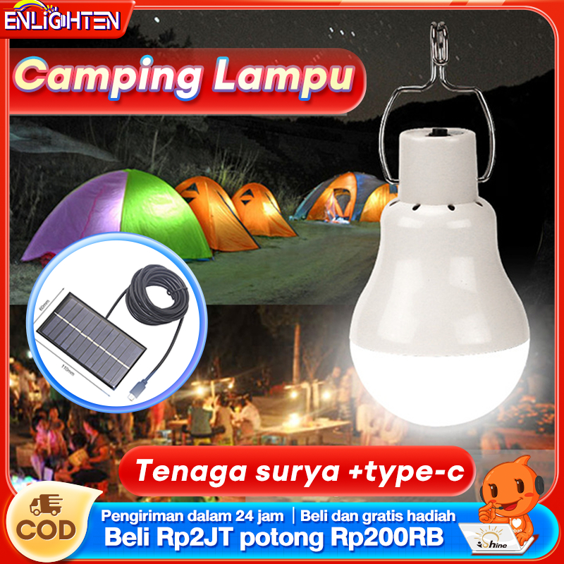 Lampu tenaga surya lampu emergency Lampu Camping tahan 24 jam Outdoor Taman Lampu Tenda type-c