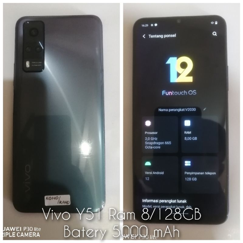 Vivo Y51 2020 Ram 8/128GB Seken nomius