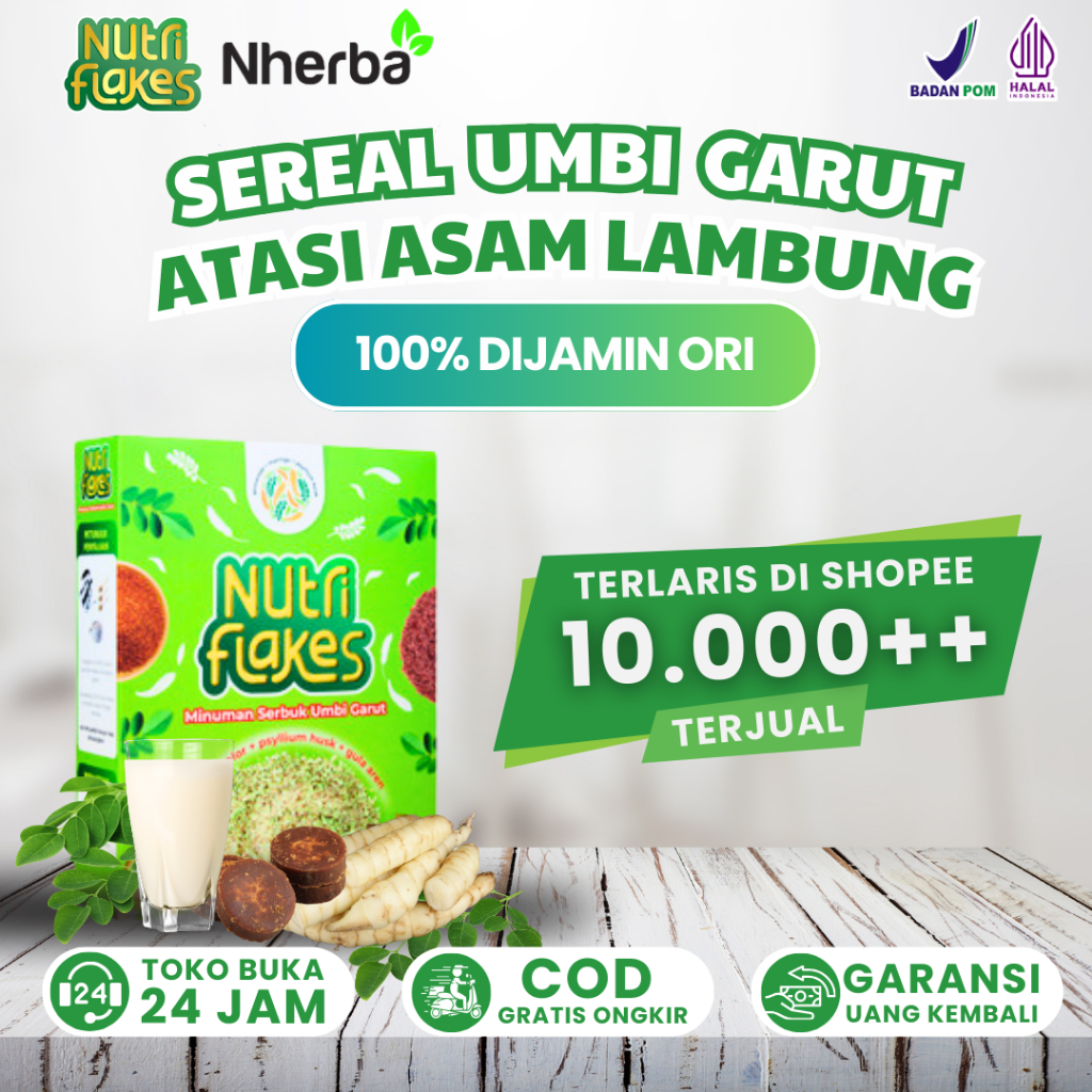 

Nutriflakes Sereal Asam Lambung - Ampuh Mengatasi Asam Lambung Gerd, Maag 1 Box